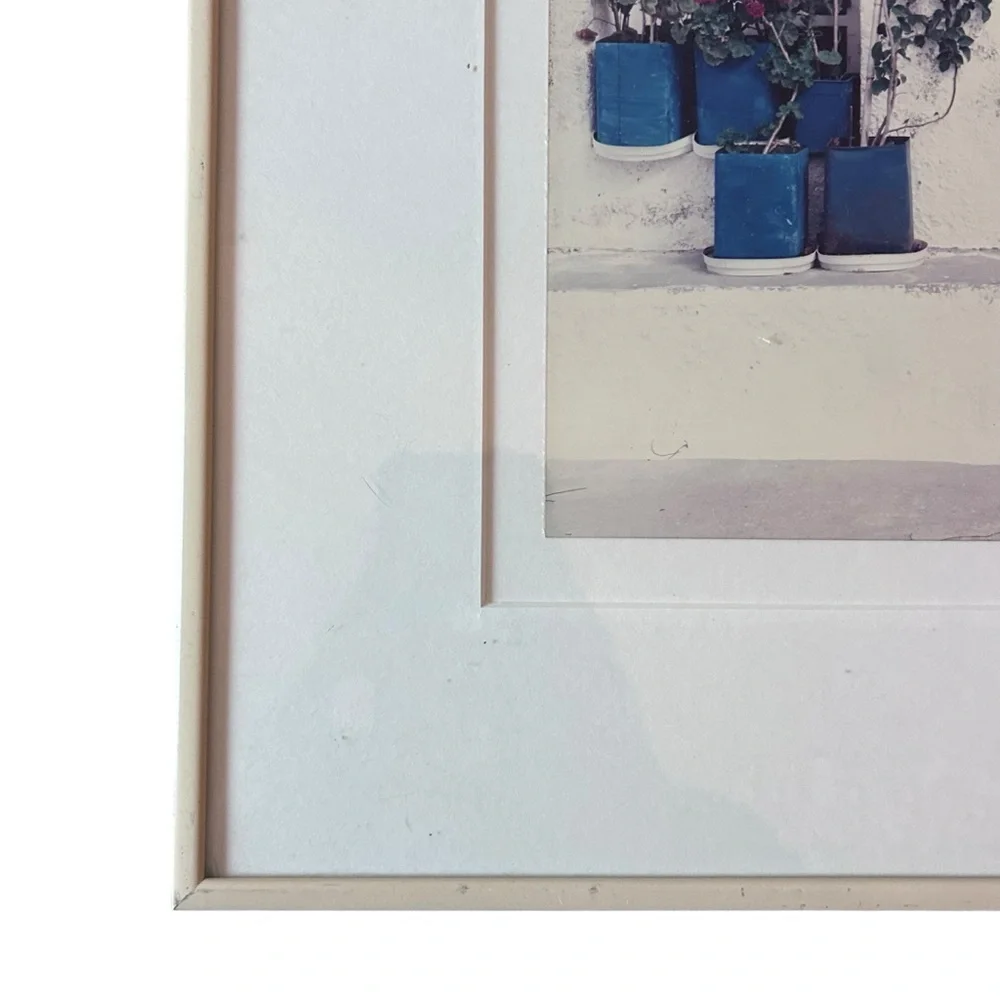 Vintage Santorini Doorway Framed Photograph Print Signed 1990 Vern Clevenger
